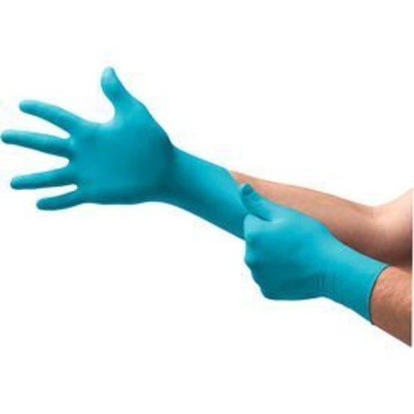 Ansell TouchNTuff 92-675, Nitrile Disposable Gloves, 4.3 mil Palm, Nitrile, Powder-Free, M, Blue 565717